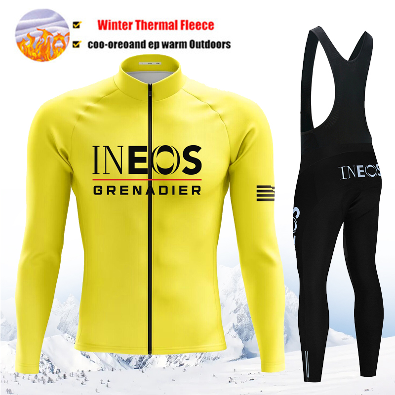 Yellow Cycling Gear - طقم ملابس ركوب الدراجات الشتوية من