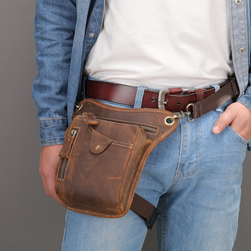 Vintage Cycling Gear - خمر بولي Leather الجلود الخصر حزمة