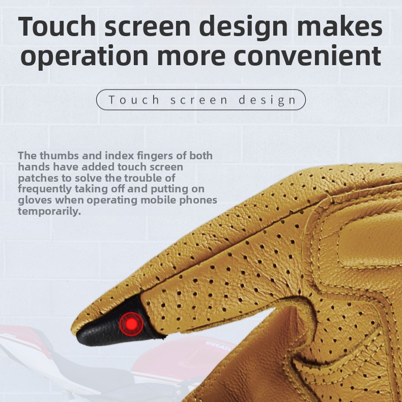 قفازات جلدية للدراجات النارية  - مراجعة Yellow Cycling Gear وسعره