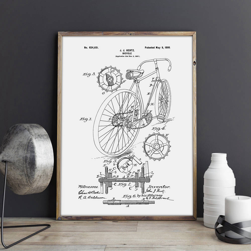 سباق دراجة براءة طباعة الدراجا - مراجعة Vintage Cycling Gear وسعره