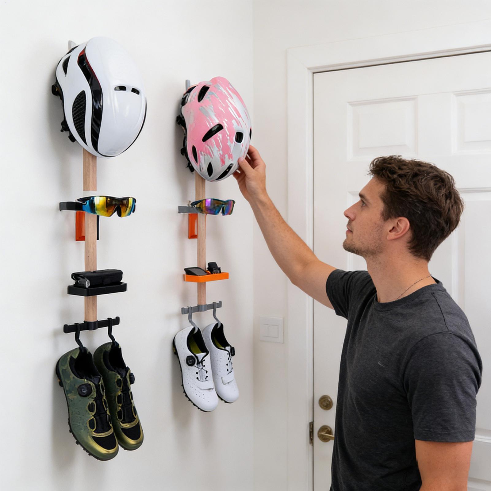 حامل منظم للدراجات عمودي، يثبت - مراجعة Cycling Gear Organizer Wall وسعره